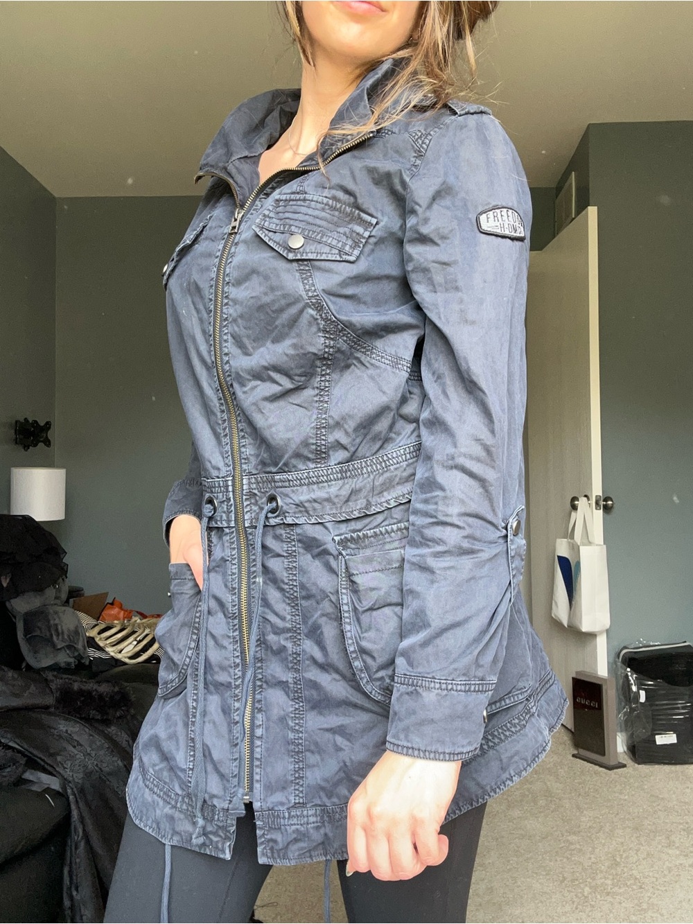 Harley-Davidson Women's Washed Gray Utility Anorak Jacket